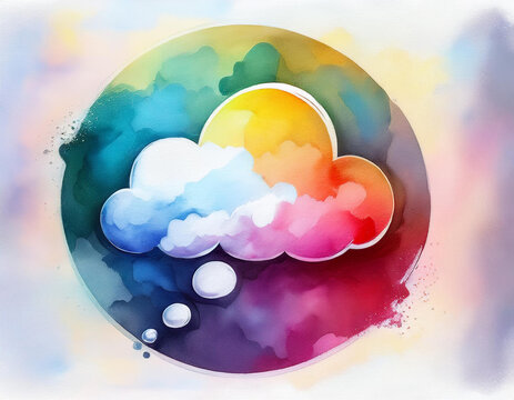 Wolkensymbol &ndash; Minimalistisches Icon f&uuml;r Wetter und Cloud-Technologie