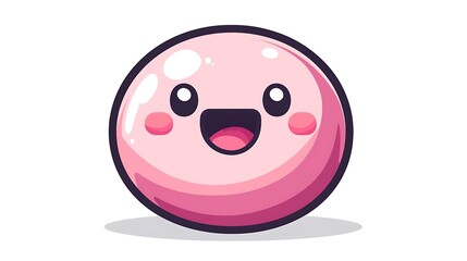 Fototapeta premium Cute Cartoon Pink Balloon Character with a Cheerful Expression Ideal for Fun and Playful Game Art Designs and Illustrations Featuring Whimsical Aesthetics and Vibrant Colors