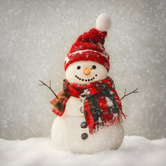 snowman on snow. Generative AI