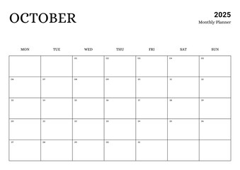 Monthly Planner October 2025