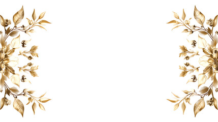 Elegant floral border design in gold on white background. Perfect for UI