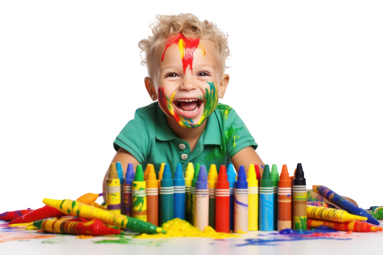 PNG Happy british kid crayon portrait photo.