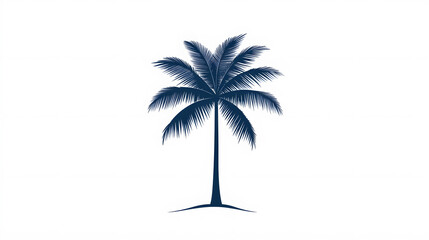Obraz premium Minimalist palm tree design with clean white background, evoking tranquility