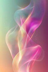 An ethereal swirl of colorful waves in soft pinks, purples, and greens, creating a dreamlike abstract composition that evokes feelings of serenity and flow.