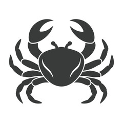 Minimalist Crab Silhouette Vector for Logos and Icons.