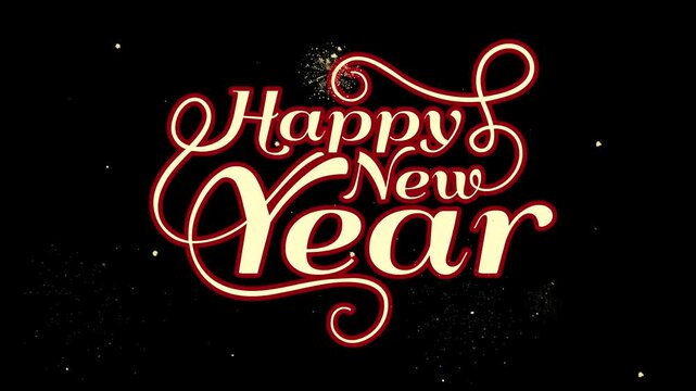 Happy New Year Animation with Golden Fireworks , animation, concept, new year, firework party, firework rain, firework burst, 2025, Fireworks, Firecrackers, explosions, Celebration, new year party, 2d