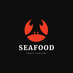 seafood crab menu modern logo design vector