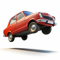 car flying with white background