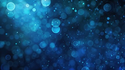 Abstract blue bokeh lights background. Defocused circular lights pattern.