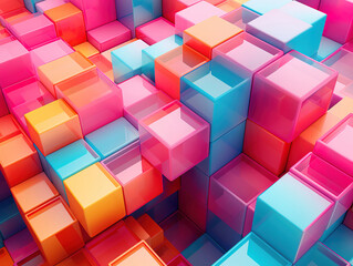 Obraz premium Vibrant Abstract Cubes in 3D