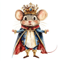 Mouse king from the nutcracker watercolor clipart illustration