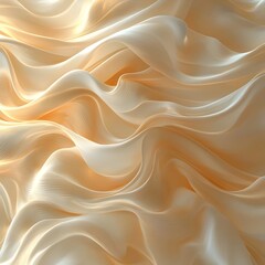 Fototapeta premium An elegant abstract display of soft cream-colored waves flowing gracefully, creating a tranquil and serene atmosphere with gentle curves and texture.