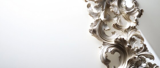 Ornate silver decorative frame with intricate floral patterns