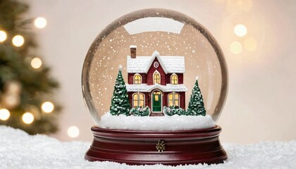 Magical Winter Snow Globe with House