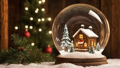 Winter Wonderland Snow Globe,Christmas Snow Globe with Lights
