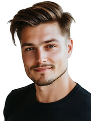 Fototapeta premium [Transparent Background PNG]Portrait of a Handsome Young Man with a Goatee
