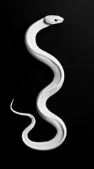 Obraz premium A white snake on a black background