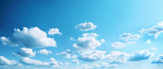 Blue Sky with Fluffy White Clouds