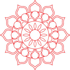 Elegant golden mandala with intricate floral patterns on a transparent background