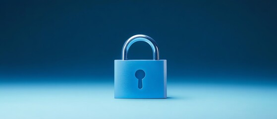 Blue padlock symbolizing data security.