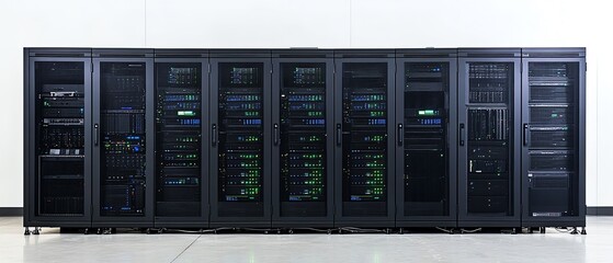 Data center server racks in a row