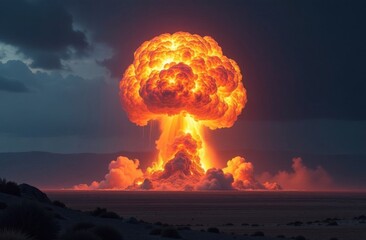 a large bomb explosion in the form of a mushroom cloud