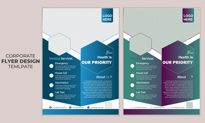 Creative modern minimal and business flyer template colorful gradient geometric circle design 