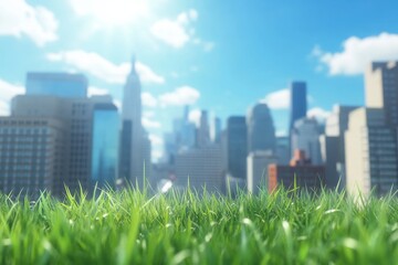 Fototapeta premium Urban Rooftop Garden with Panoramic City View