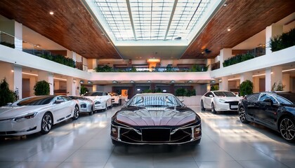 Vehicle exhibition hall where automobiles are displayed