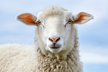 Fototapeta premium Sheep in Pasture Under Bright Daylight