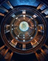 Interior de un palacio renancentista, iluminado