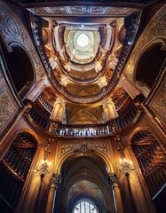 Obraz premium Interior de un palacio renancentista, iluminado