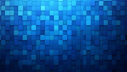 Abstract Blue Square Pattern with Depth and Light