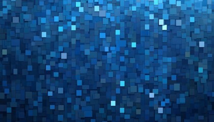 Abstract Pattern of Varying-Sized Blue Squares