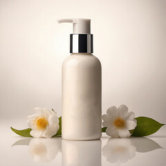 Blank beauty skincare liquid lotion cream serum makeup dropper bottle mockup packaging white label