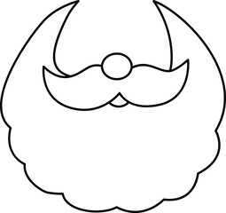 Cute santa beard outline vector isolated.
Transparent background.