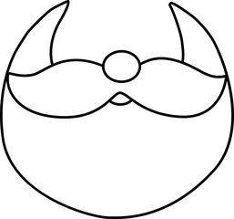 Cute santa beard outline vector isolated.
Transparent background.