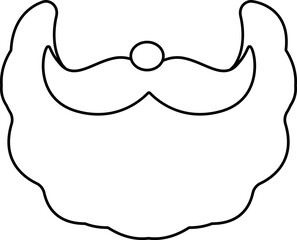 Cute santa beard outline vector isolated.
Transparent background.