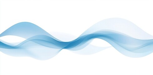 Abstract Blue Wave Pattern on White Background