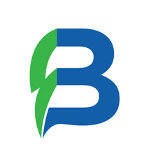 b letterm unique vector design