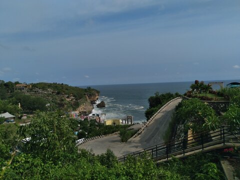 Aerial view of sea, heha sky view region of yogyakarta