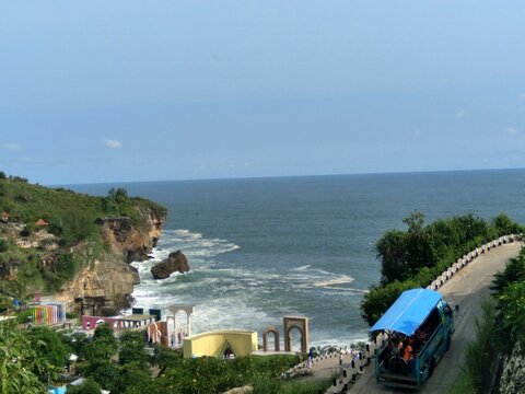 Aerial view of sea, heha sky view region of yogyakarta
