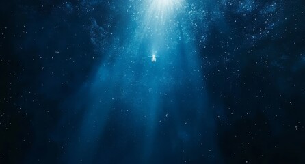 Fototapeta premium A Single White Cross in a Dark Blue Starry Sky