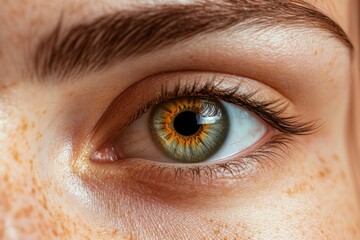 Obraz premium Close-up of Human Eye with Unique Iris Pattern