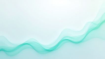 A digital illustration featuring a wave-like pattern with shades of blue and green against a light gray background, symbolizing financial stability or growth.
