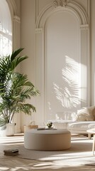 Serene Lounge with Neutral Colors and Elegant Decor