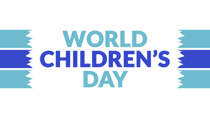 World Children’s Day text with side lines on a White background. Which is observed every year in November to celebrate and wish World Children’s Day