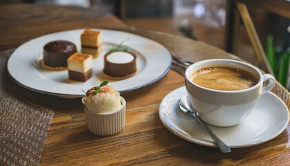 Coffee and dessert at the cafe