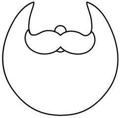 Cute santa beard outline vector isolated.
Transparent background.