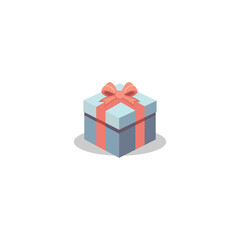 Gift box icon. Gifts and presents for holiday celebration and special sales offer. birthday celebration, special give away pack Isolated birthday or anniversary box with wrapping paper and ribbon bow.